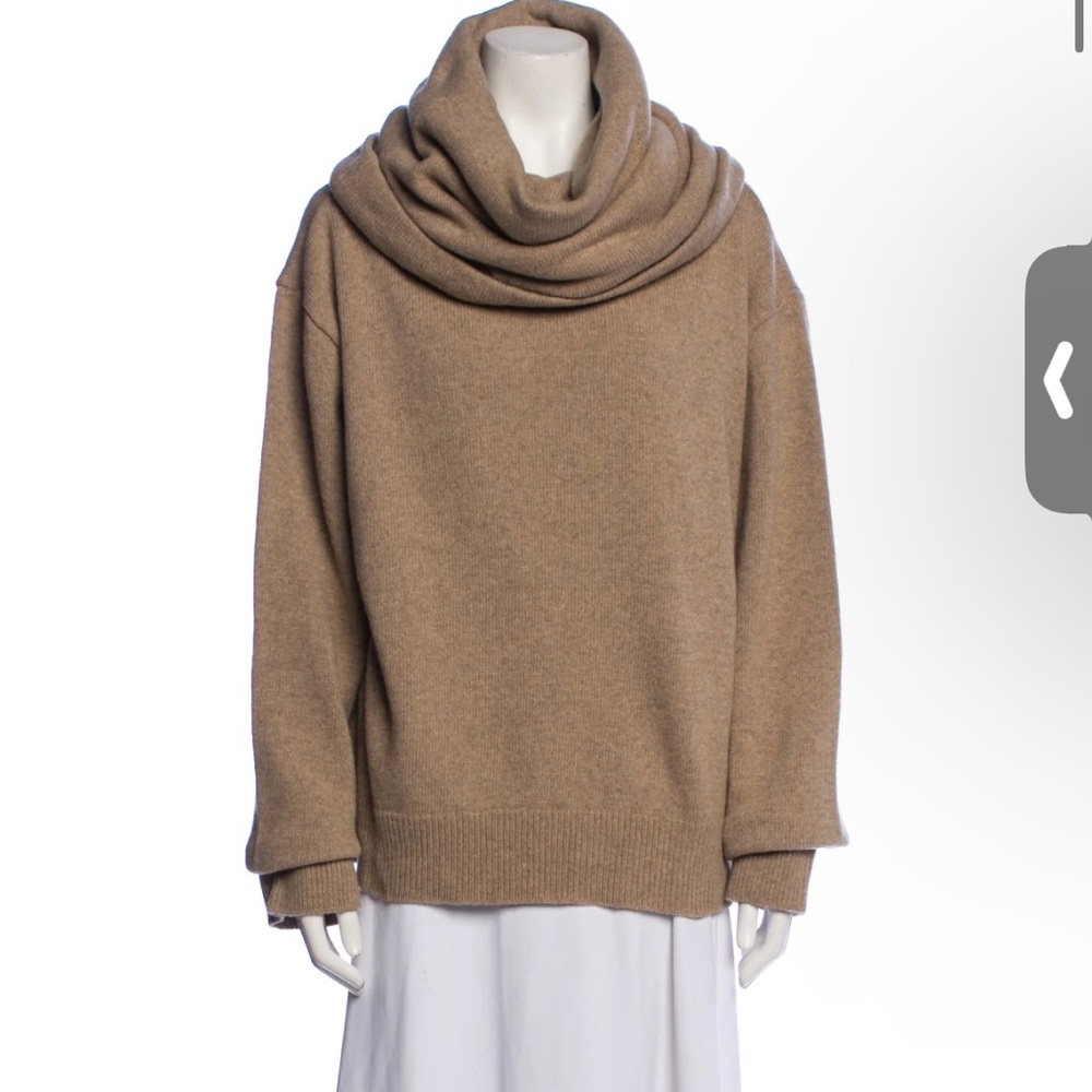 Cozy oversized tan cowl-neck wool-blend sweater Frankie Shop NWT